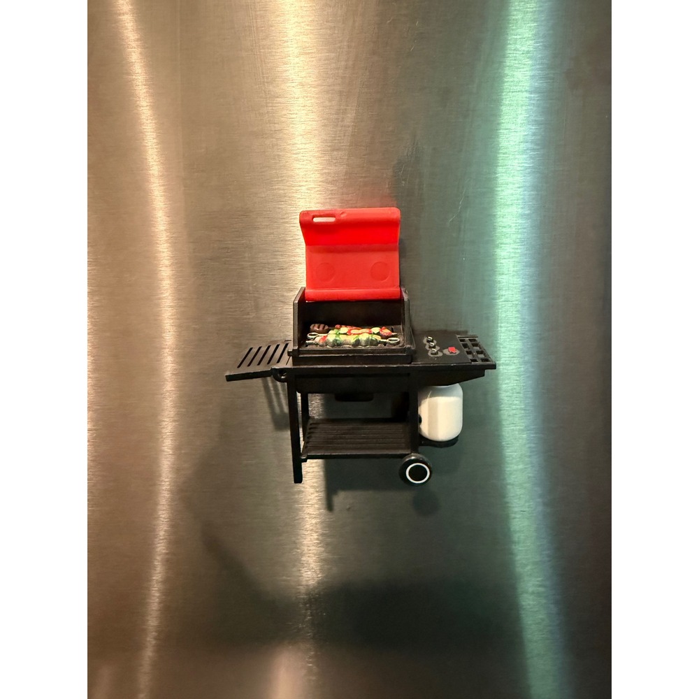 Weber Miniature BBQ Grill Refrigerator Magnet Red Black Food Accessories Vintage